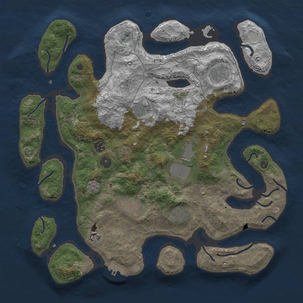 Rust Map: Procedural Map, Size: 4000, Seed: 7218, 18 Monuments