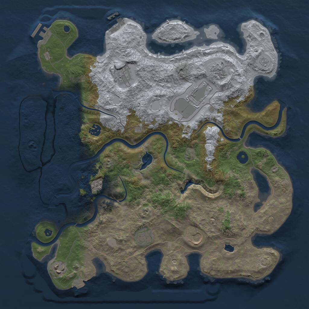 Rust Map: Procedural Map, Size: 4000, Seed: 7218, 14 Monuments