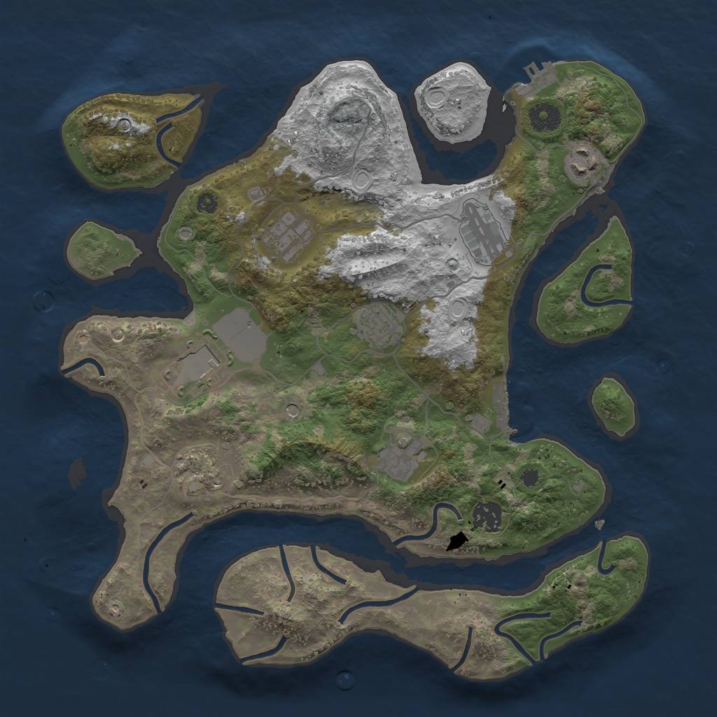 Rust Map: Procedural Map, Size: 3500, Seed: 187507536, 19 Monuments