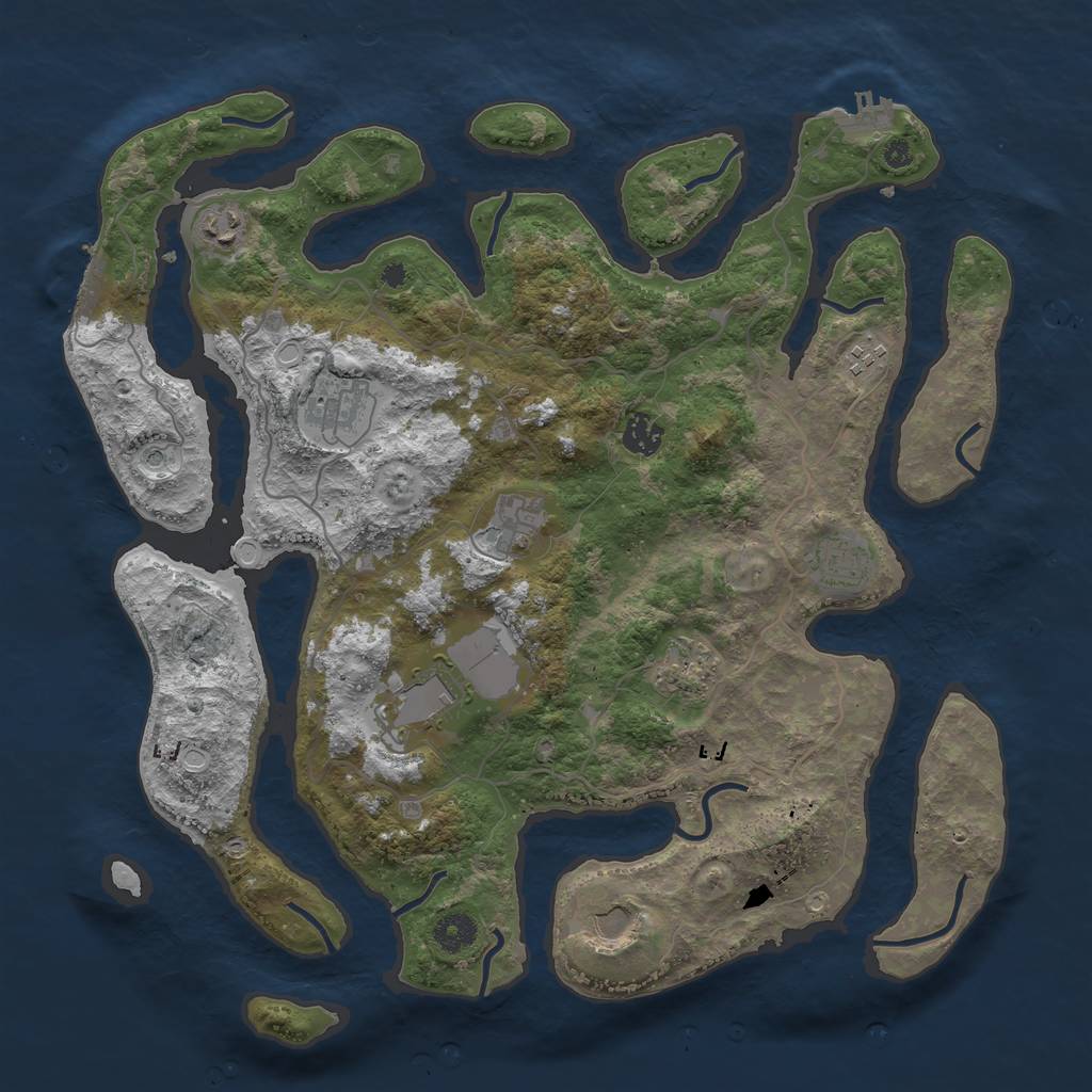 Rust Map: Procedural Map, Size: 4000, Seed: 23191, 20 Monuments