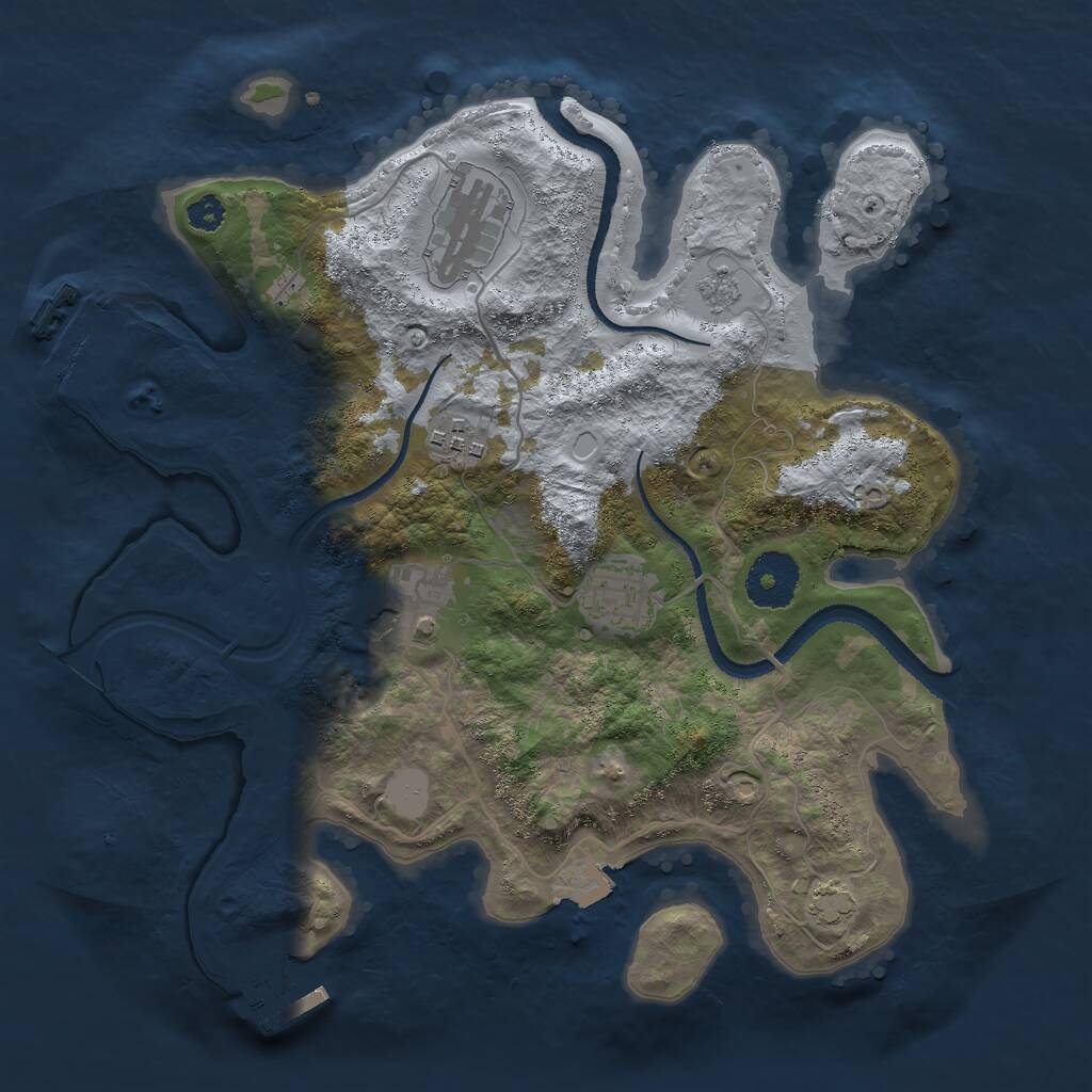 Rust Map: Procedural Map, Size: 3000, Seed: 641504568, 9 Monuments