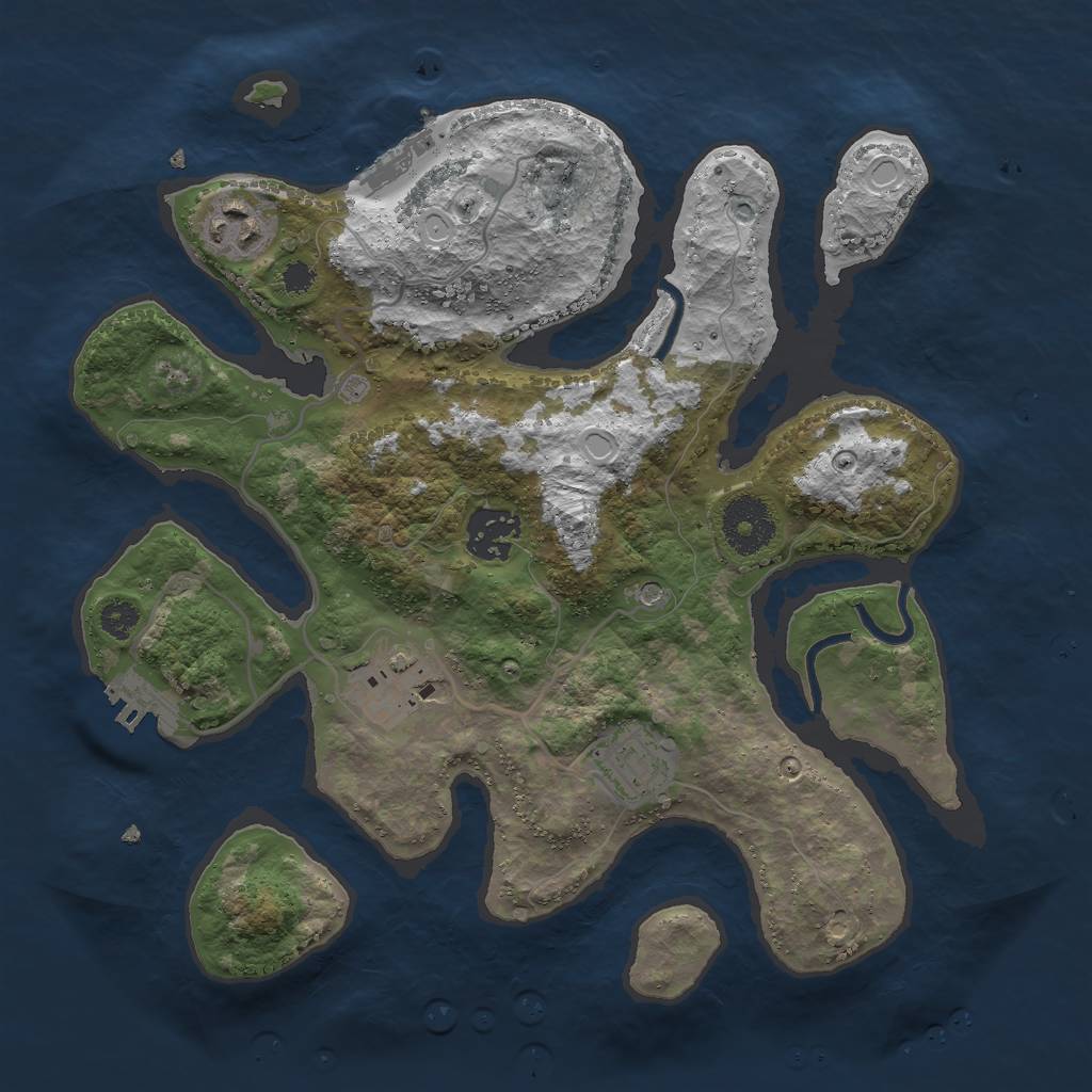 Rust Map: Procedural Map, Size: 3000, Seed: 641504568, 15 Monuments