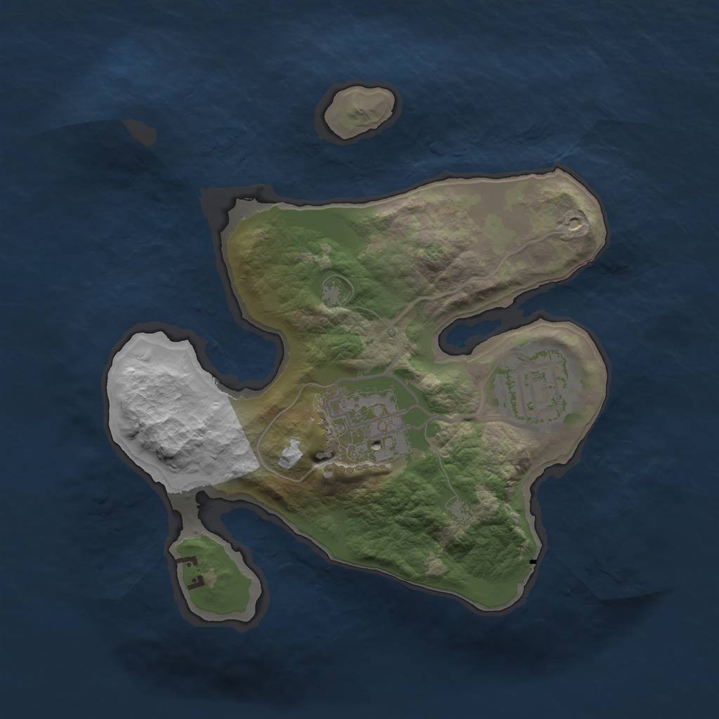 Rust Map: Barren, Size: 2000, Seed: 422, 4 Monuments