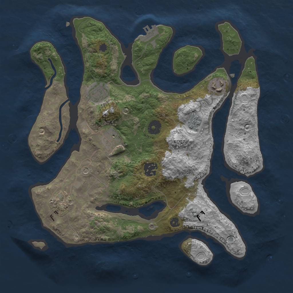 Rust Map: Procedural Map, Size: 3125, Seed: 5719, 16 Monuments