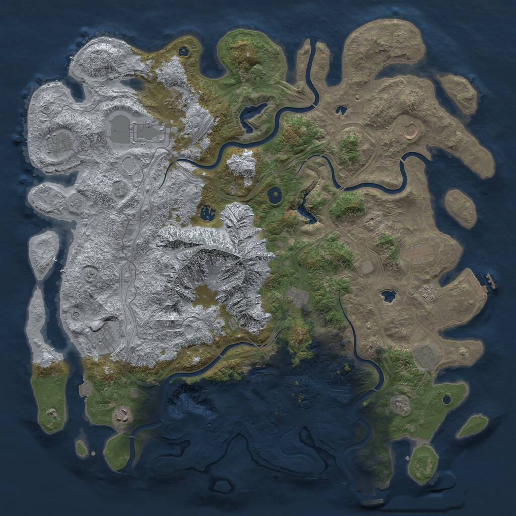 Rust Map: Procedural Map, Size: 5000, Seed: 2359, 17 Monuments