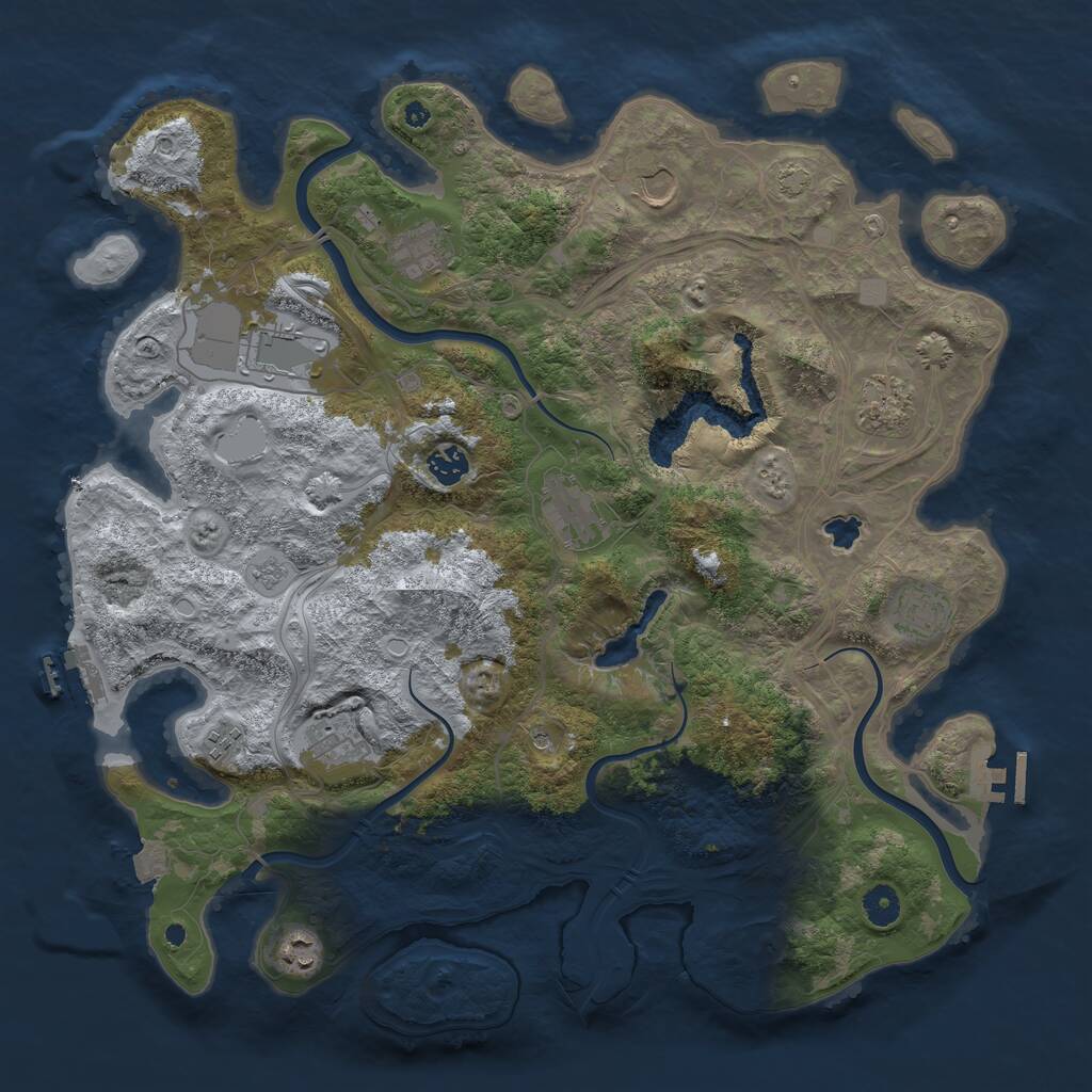 Rust Map: Procedural Map, Size: 4250, Seed: 30448640, 16 Monuments