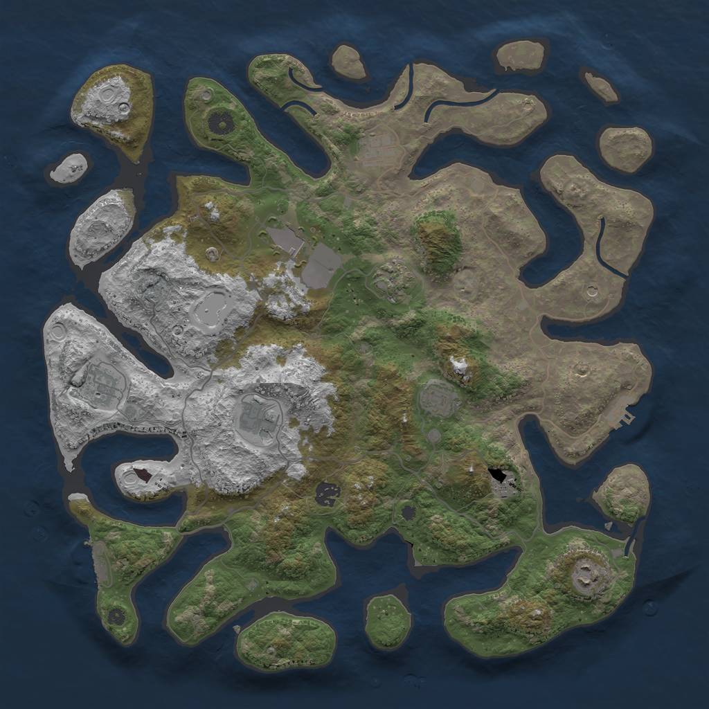 Rust Map: Procedural Map, Size: 4250, Seed: 30448640, 20 Monuments