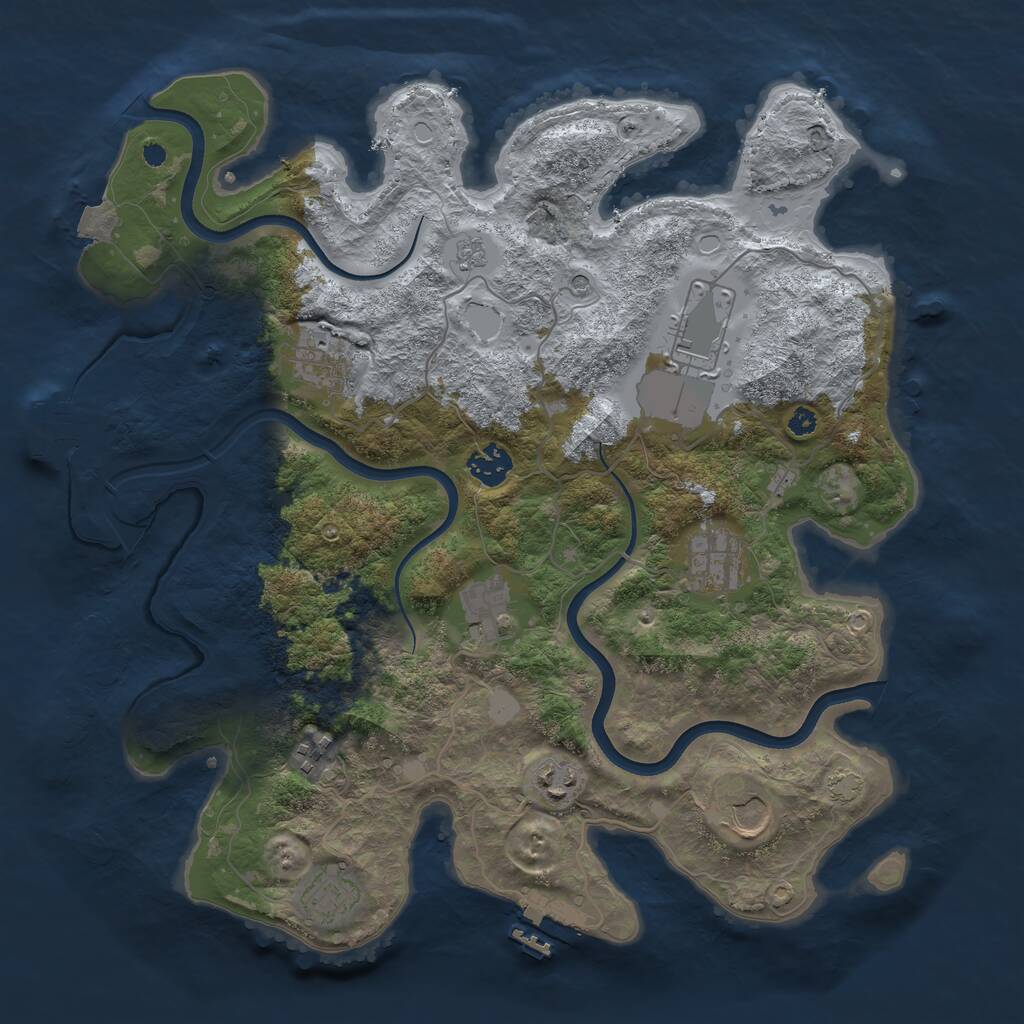 Rust Map: Procedural Map, Size: 3700, Seed: 427382639, 15 Monuments