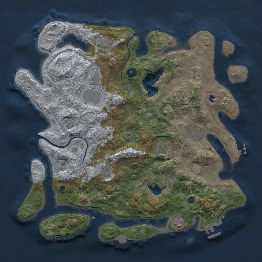 Rust Map: Procedural Map, Size: 4000, Seed: 300438587, 14 Monuments