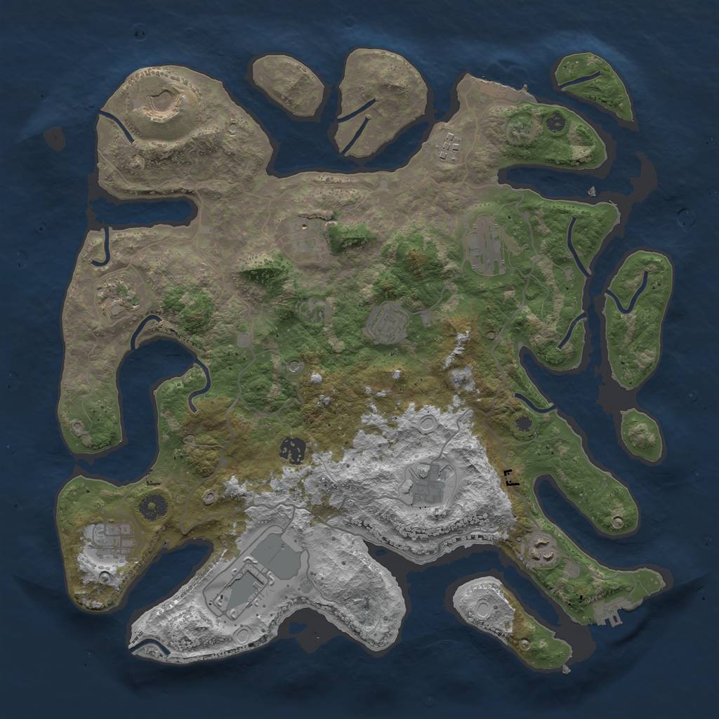 Rust Map: Procedural Map, Size: 4000, Seed: 2116941121, 22 Monuments