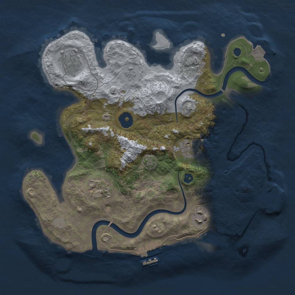 Rust Map: Procedural Map, Size: 3000, Seed: 86902557, 9 Monuments