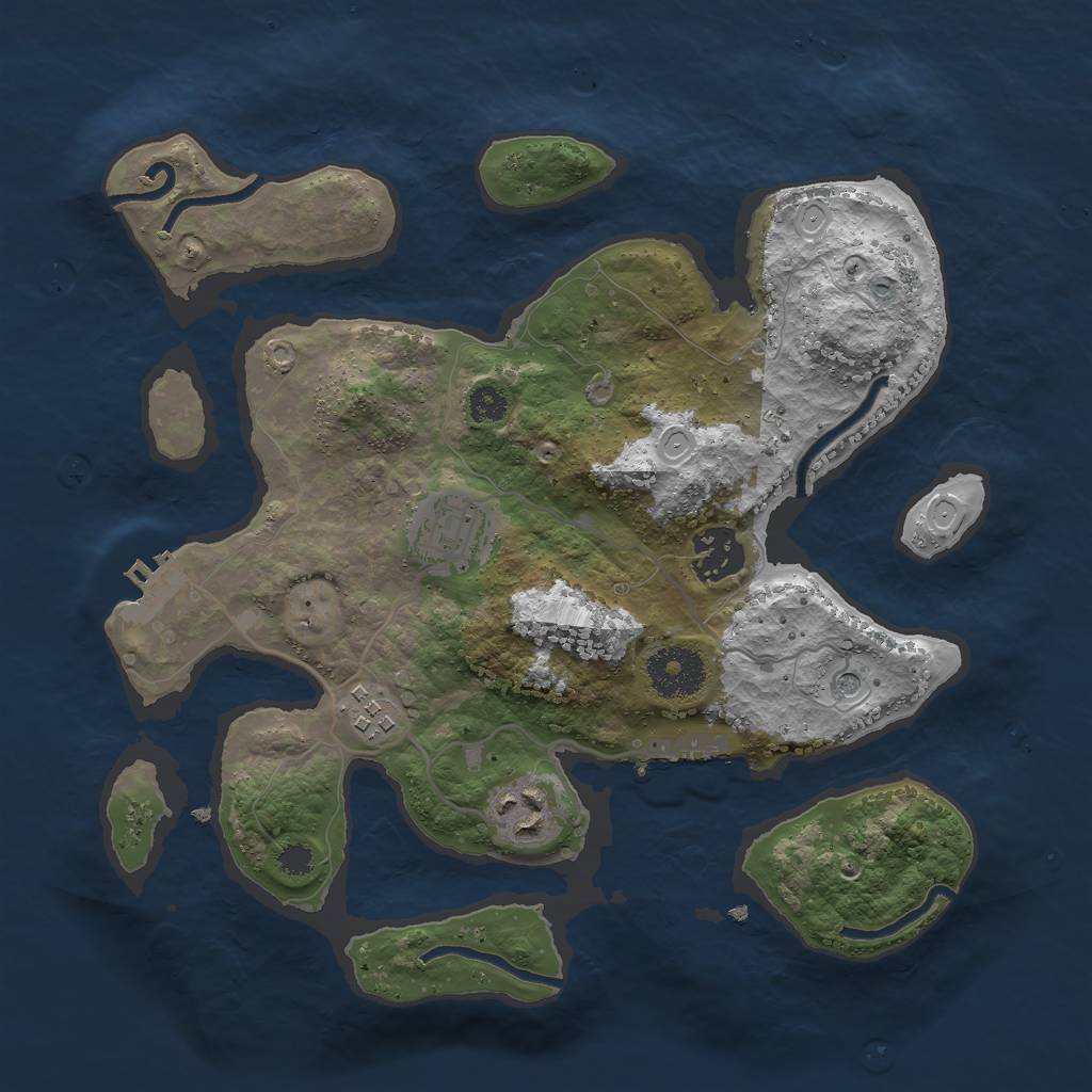 Rust Map: Procedural Map, Size: 3000, Seed: 1378957610, 15 Monuments