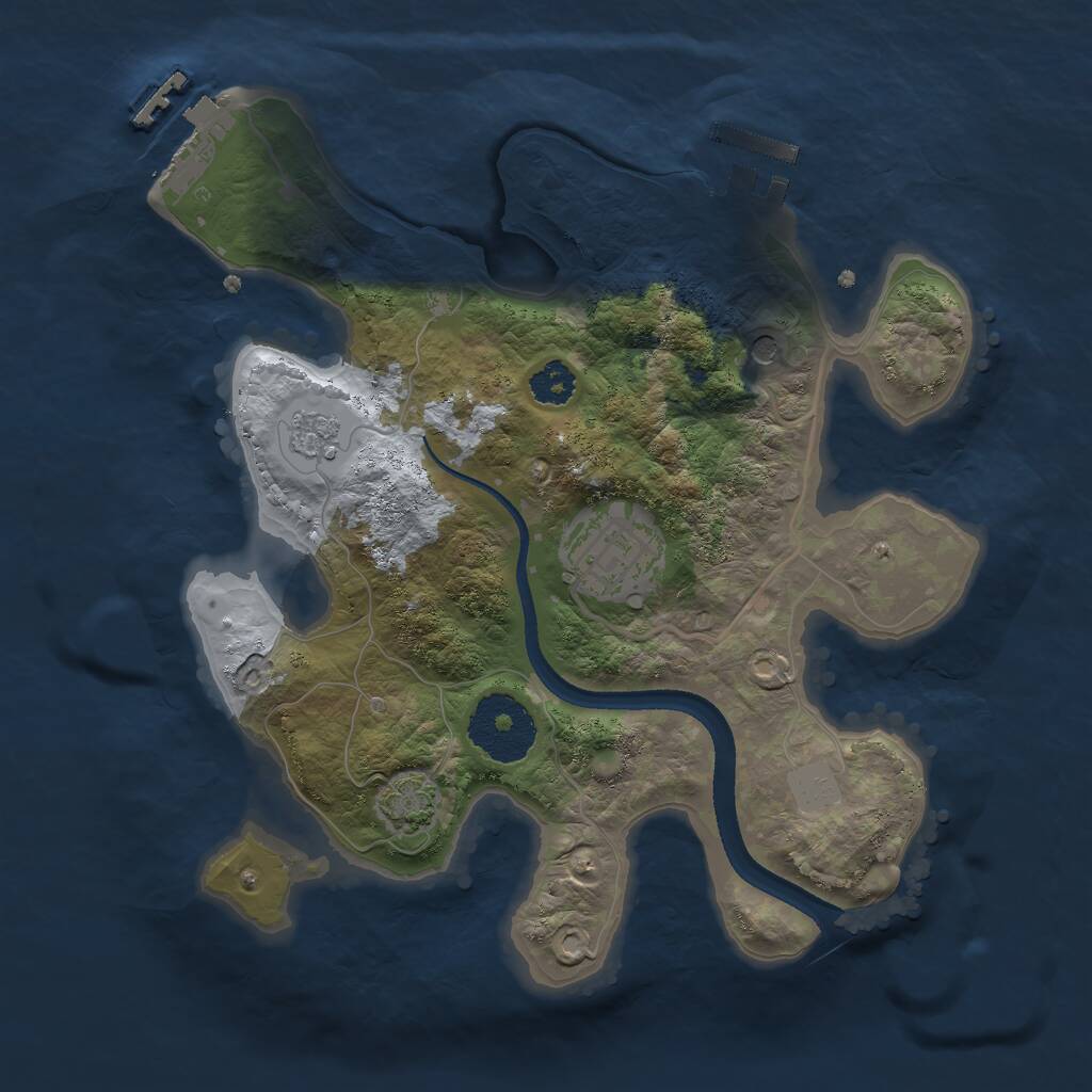 Rust Map: Procedural Map, Size: 2500, Seed: 212321, 7 Monuments