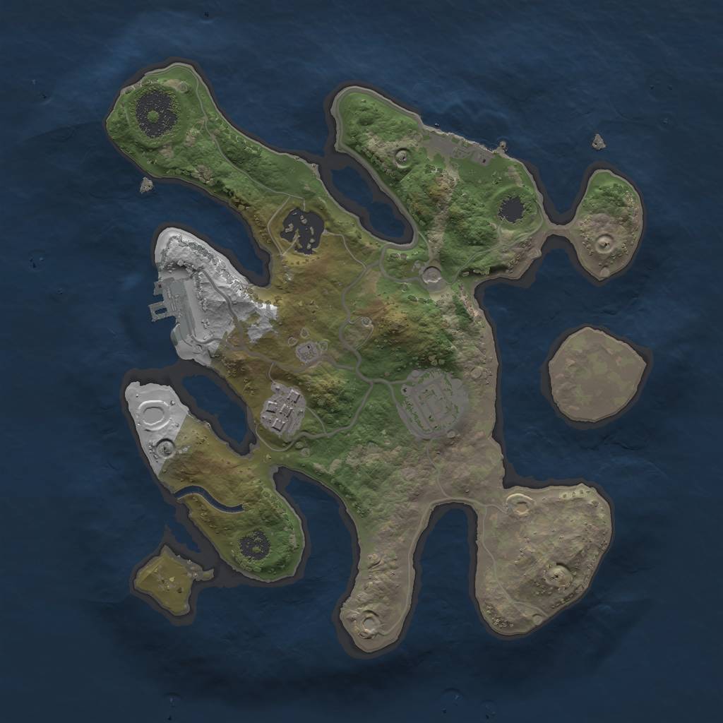 Rust Map: Procedural Map, Size: 2500, Seed: 212321, 14 Monuments