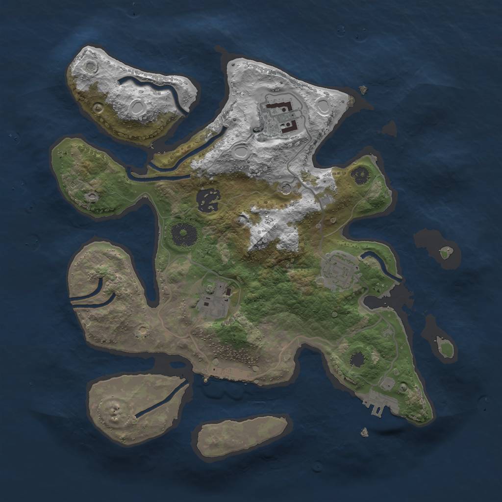 Rust Map: Procedural Map, Size: 3000, Seed: 1980987500, 15 Monuments