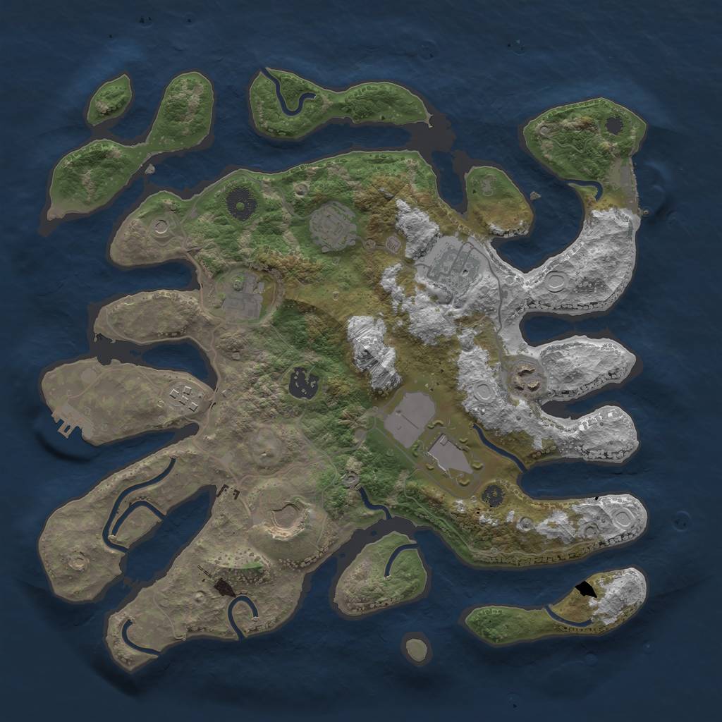 Rust Map: Procedural Map, Size: 3530, Seed: 13834, 19 Monuments