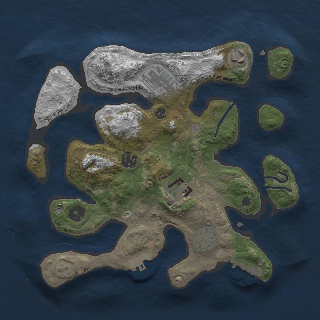 Rust Map: Procedural Map, Size: 3000, Seed: 1689047892, 15 Monuments