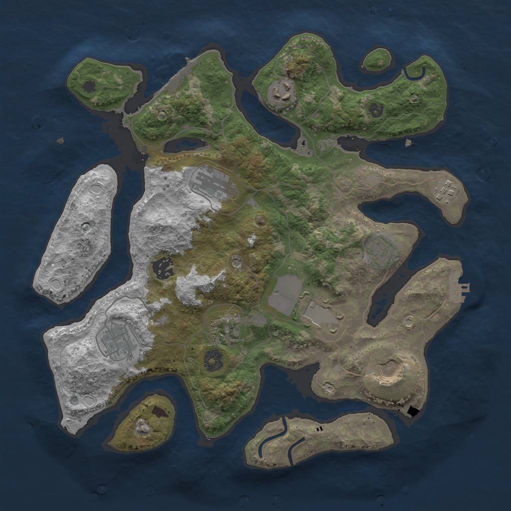 Rust Map: Procedural Map, Size: 3500, Seed: 191120908, 20 Monuments