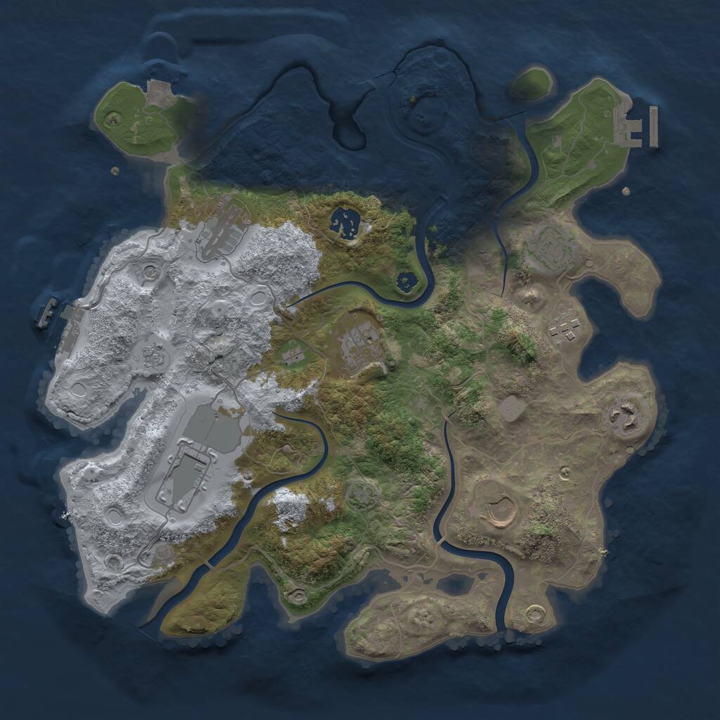 Rust Map: Procedural Map, Size: 3500, Seed: 191120908, 14 Monuments