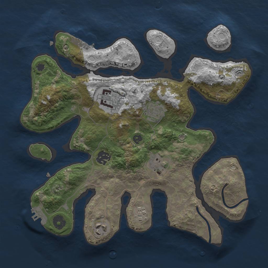 Rust Map: Procedural Map, Size: 3000, Seed: 31015, 16 Monuments