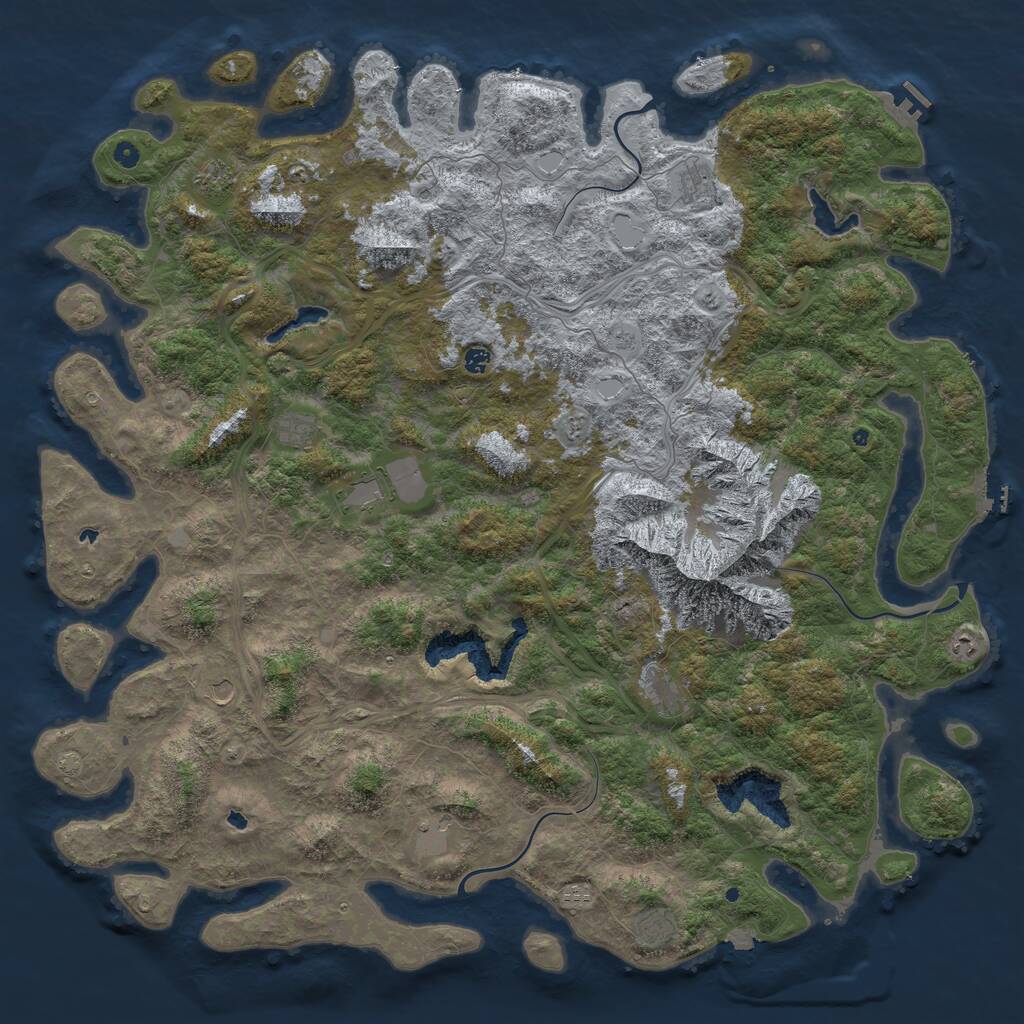 Rust Map: Procedural Map, Size: 6000, Seed: 1514674040, 17 Monuments