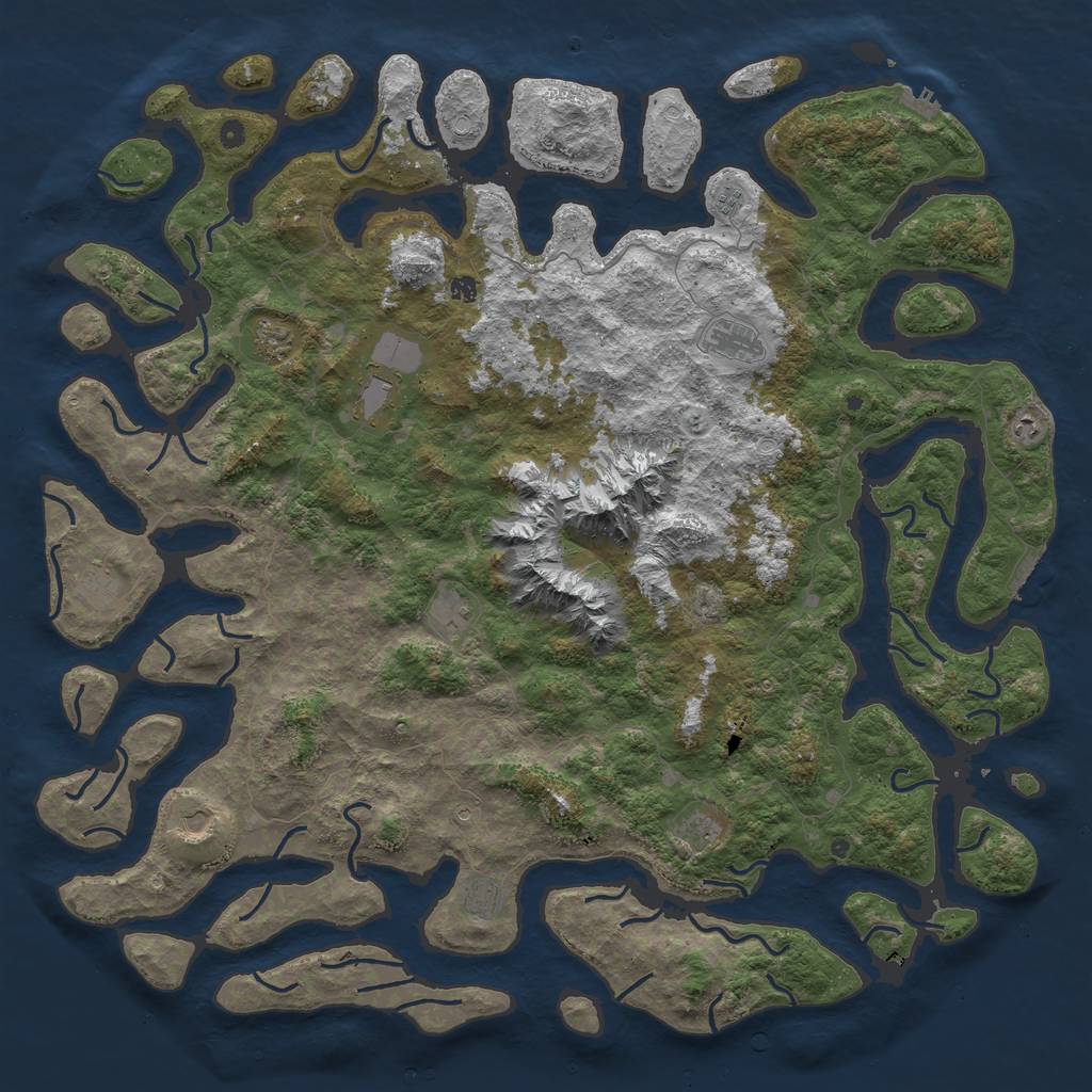 Rust Map: Procedural Map, Size: 6000, Seed: 1514674040, 22 Monuments