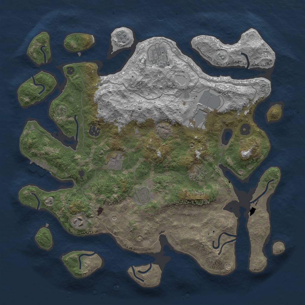 Rust Map: Procedural Map, Size: 4000, Seed: 2603, 18 Monuments