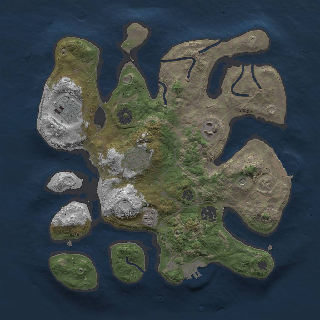 Rust Map: Procedural Map, Size: 3000, Seed: 2124518, 16 Monuments