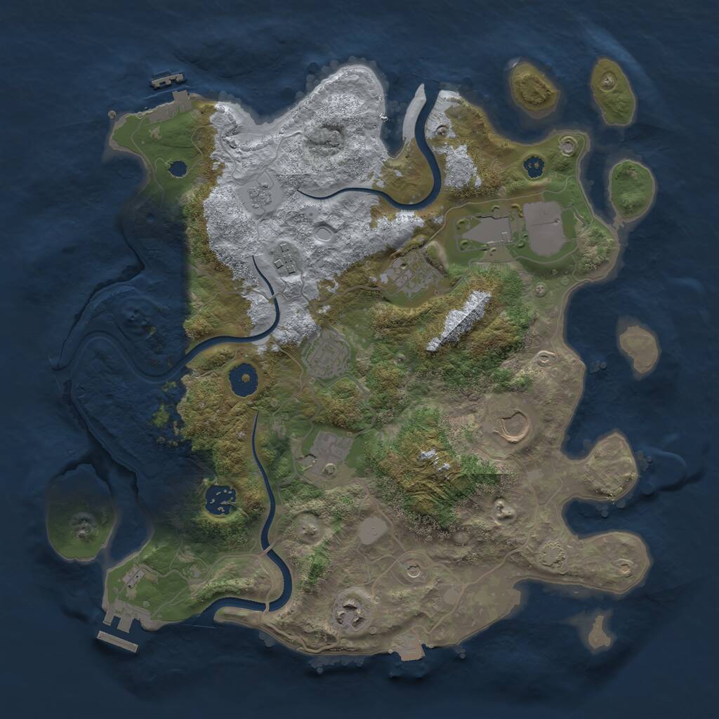 Rust Map: Procedural Map, Size: 3500, Seed: 7275, 14 Monuments