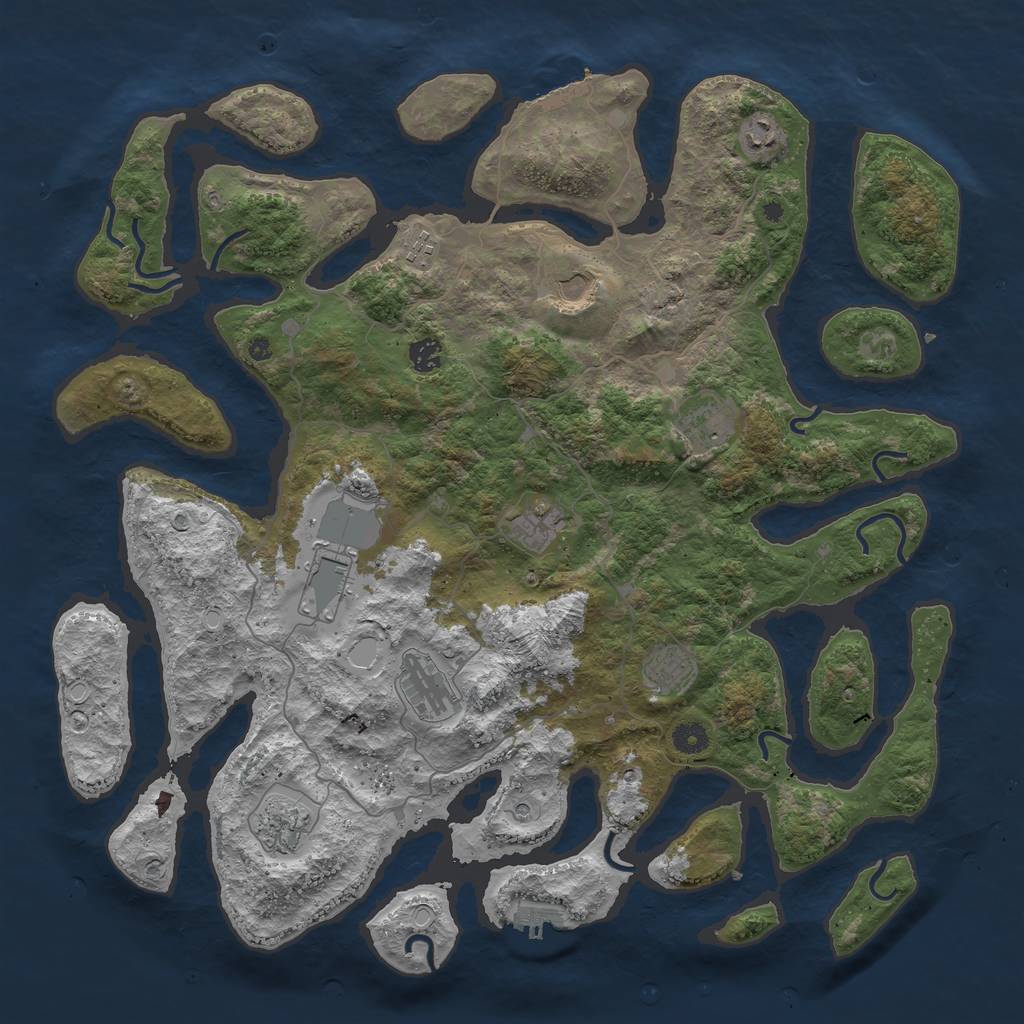 Rust Map: Procedural Map, Size: 4500, Seed: 25785347, 21 Monuments