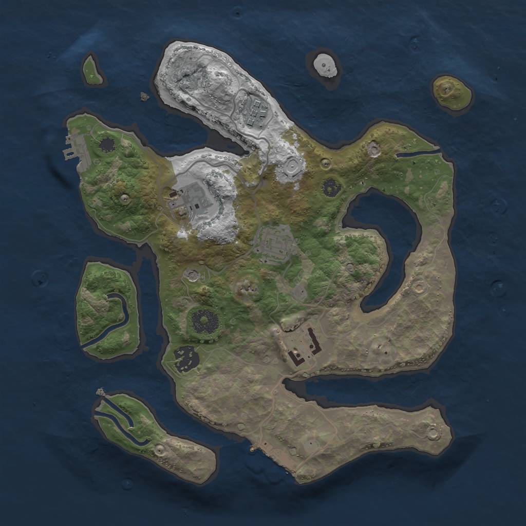 Rust Map: Procedural Map, Size: 3000, Seed: 306026785, 16 Monuments