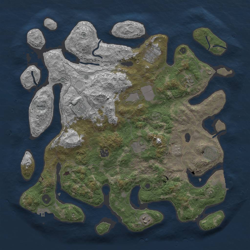 Rust Map: Procedural Map, Size: 4250, Seed: 30096367, 20 Monuments