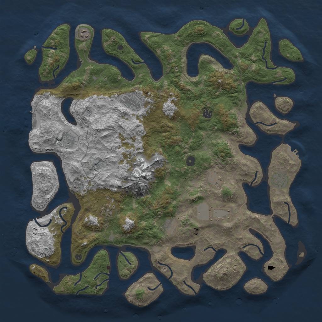 Rust Map: Procedural Map, Size: 5001, Seed: 453223, 21 Monuments