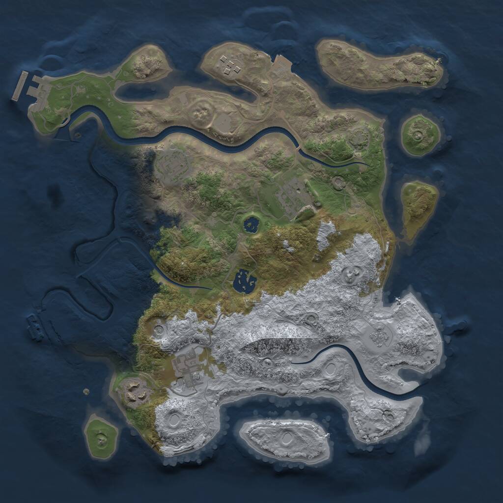 Rust Map: Procedural Map, Size: 3250, Seed: 311017, 12 Monuments