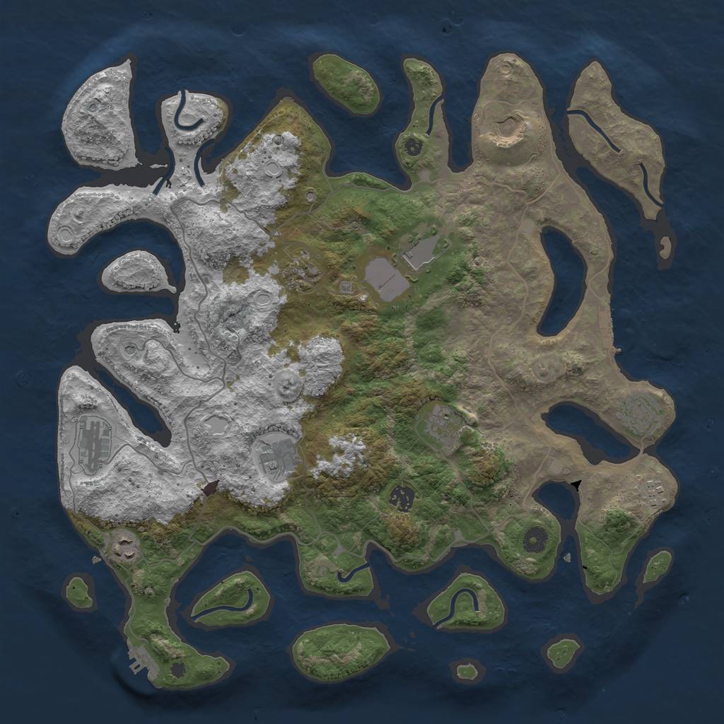 Rust Map: Procedural Map, Size: 4250, Seed: 4142, 21 Monuments
