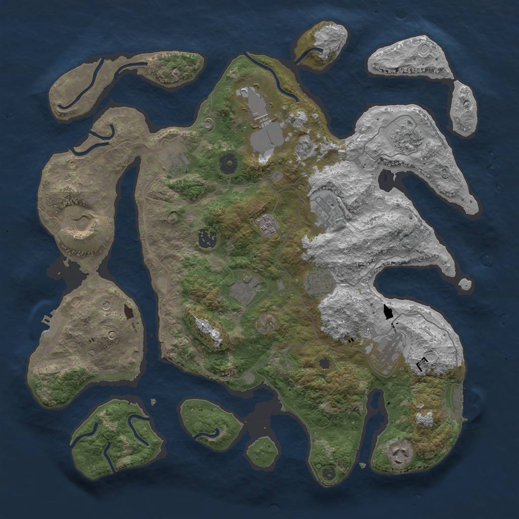 Rust Map: Procedural Map, Size: 4000, Seed: 233266522, 22 Monuments