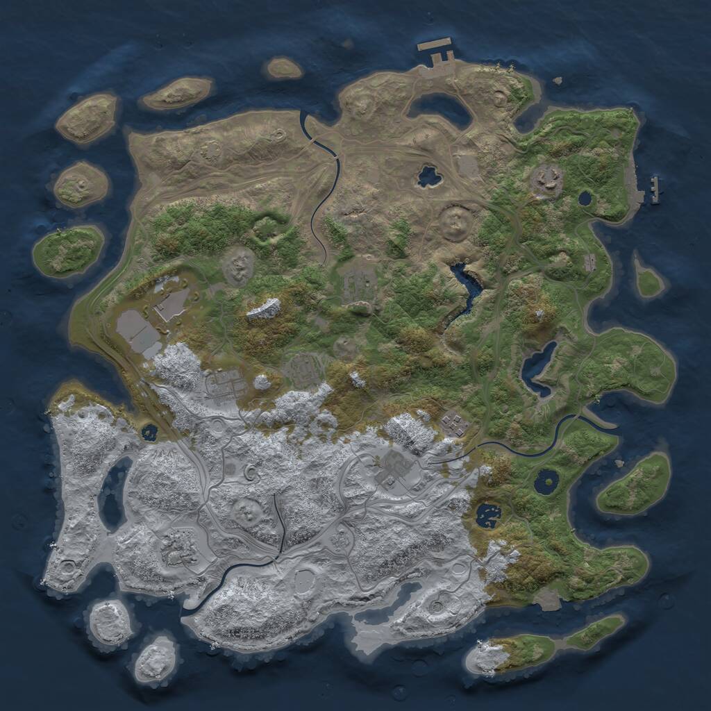 Rust Map: Procedural Map, Size: 4250, Seed: 16722, 15 Monuments