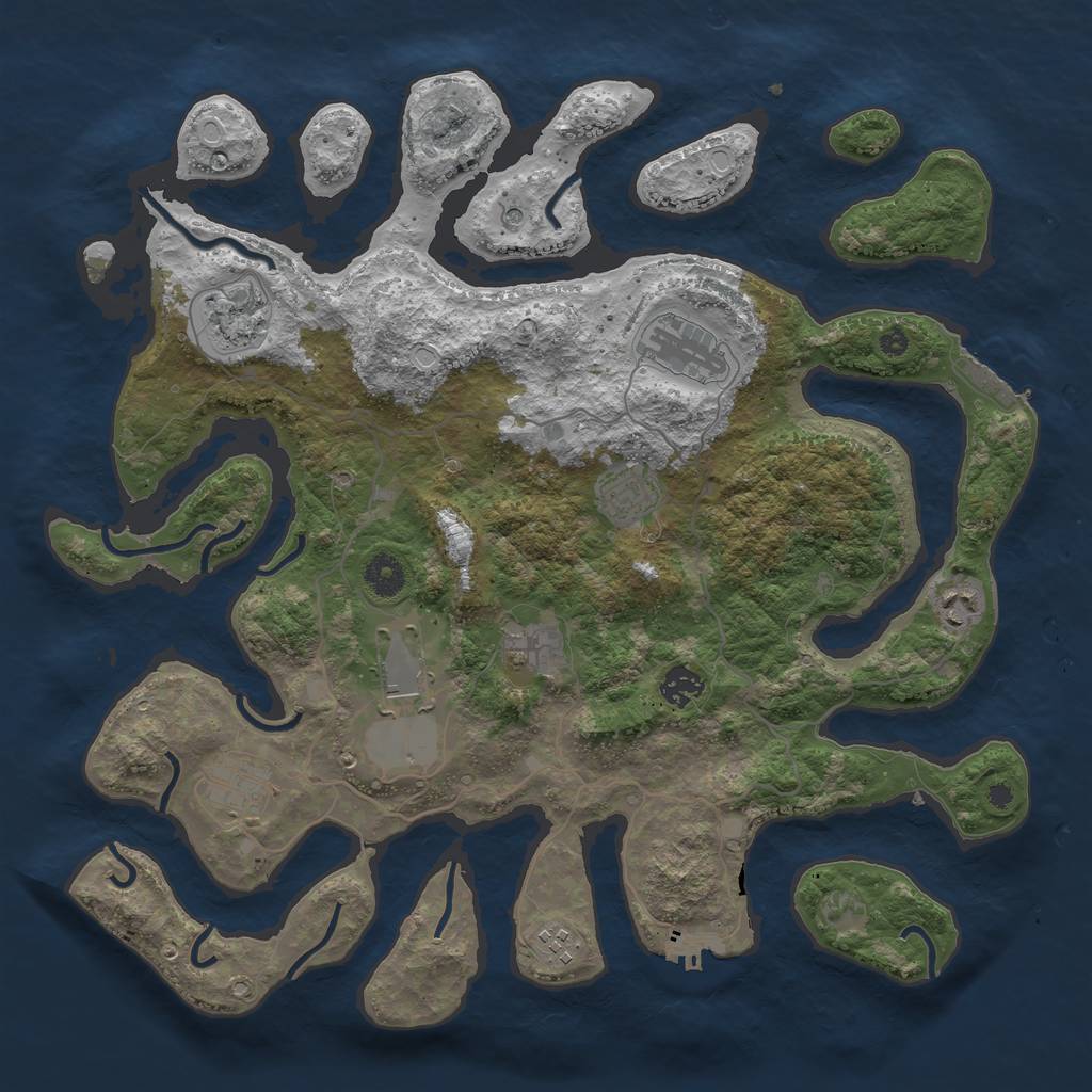 Rust Map: Procedural Map, Size: 4000, Seed: 17645, 20 Monuments