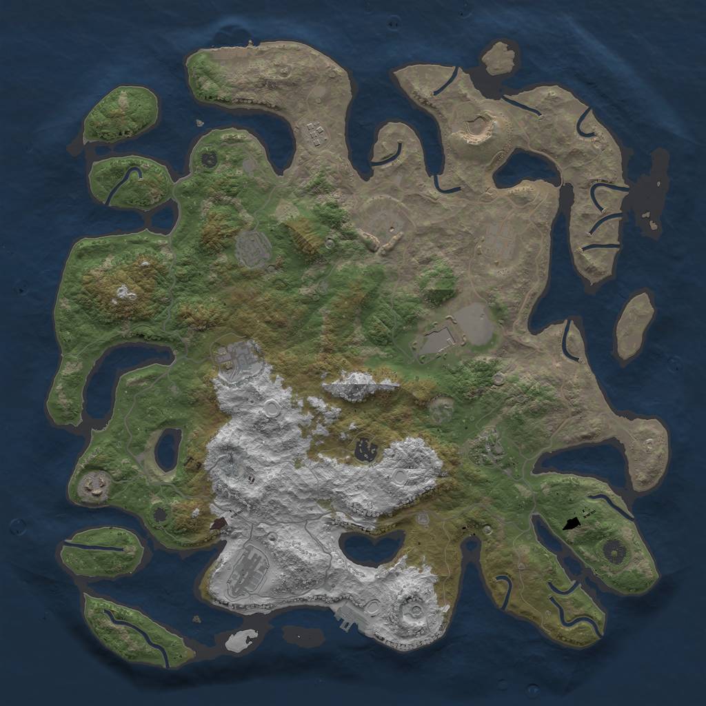 Rust Map: Procedural Map, Size: 4500, Seed: 385766457, 22 Monuments