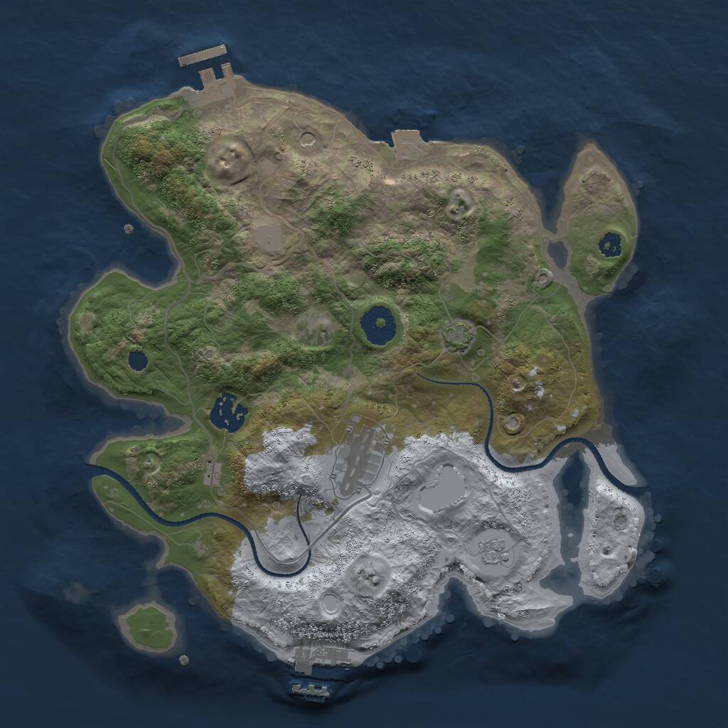 Rust Map: Procedural Map, Size: 3000, Seed: 866842214, 8 Monuments