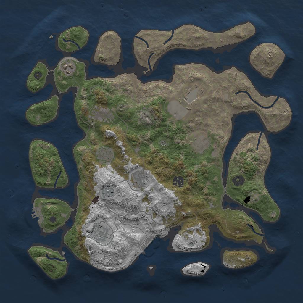 Rust Map: Procedural Map, Size: 4000, Seed: 26987, 20 Monuments