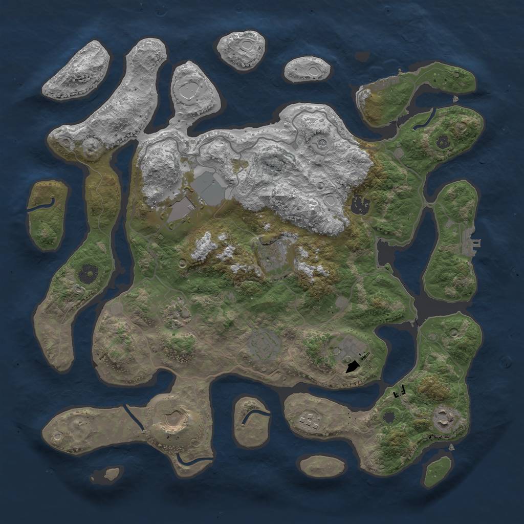 Rust Map: Procedural Map, Size: 4000, Seed: 14071995, 20 Monuments