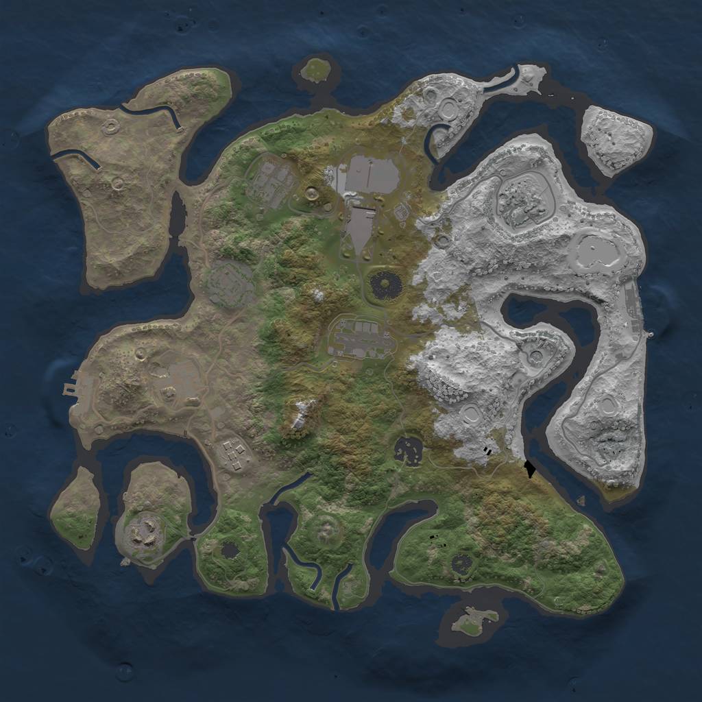 Rust Map: Procedural Map, Size: 3500, Seed: 707228905, 20 Monuments