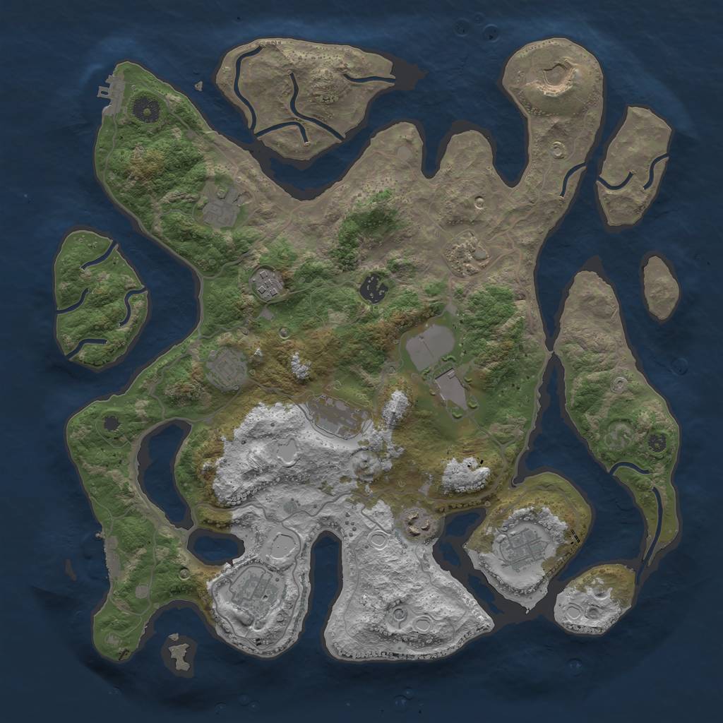 Rust Map: Procedural Map, Size: 4000, Seed: 1003844491, 22 Monuments