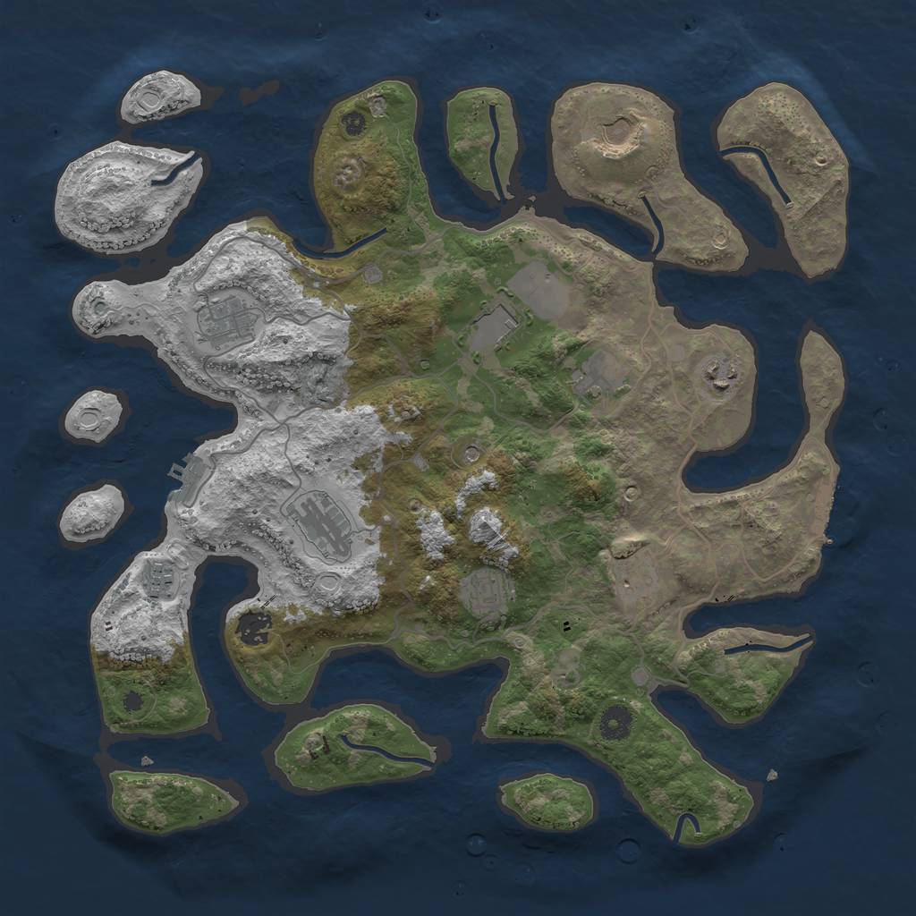 Rust Map: Procedural Map, Size: 4000, Seed: 635046, 21 Monuments