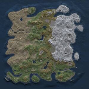 Thumbnail Rust Map: Procedural Map, Size: 4000, Seed: 16610, 13 Monuments