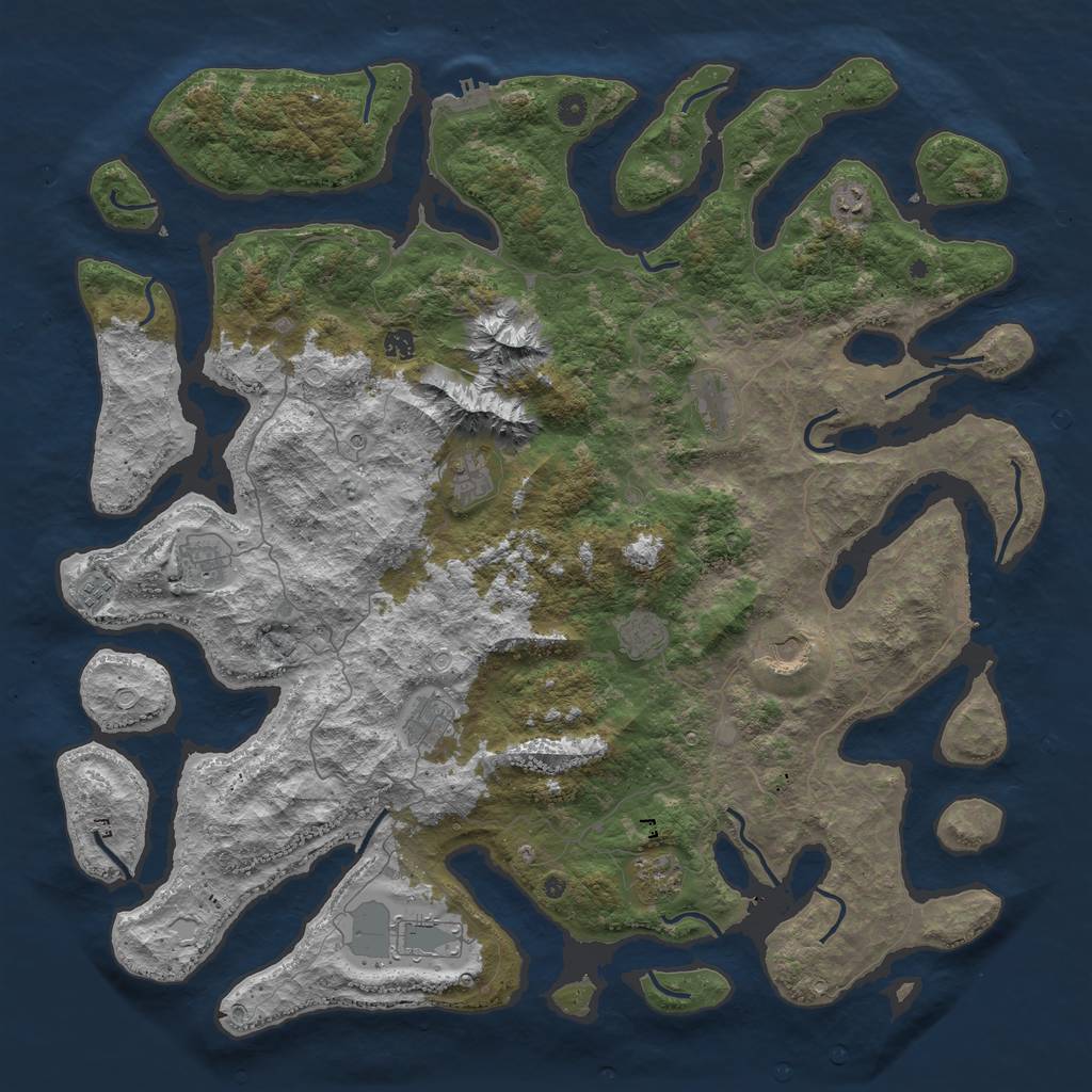 Rust Map: Procedural Map, Size: 5200, Seed: 8710, 22 Monuments