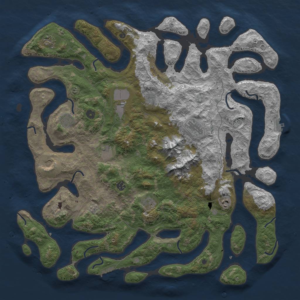 Rust Map: Procedural Map, Size: 5000, Seed: 324234, 22 Monuments