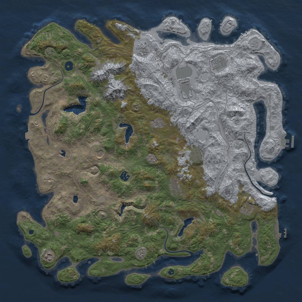 Rust Map: Procedural Map, Size: 5000, Seed: 324234, 17 Monuments