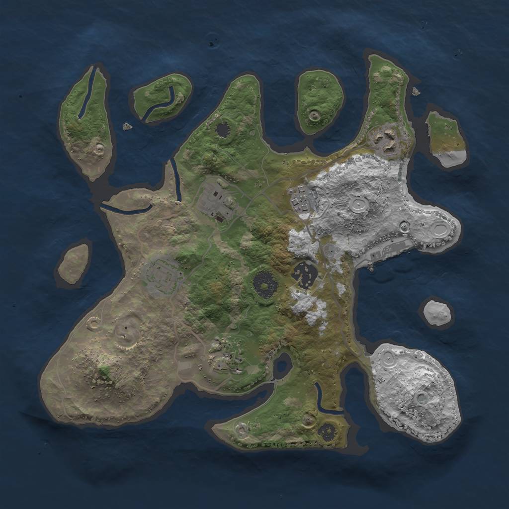 Rust Map: Procedural Map, Size: 3000, Seed: 1547415555, 15 Monuments